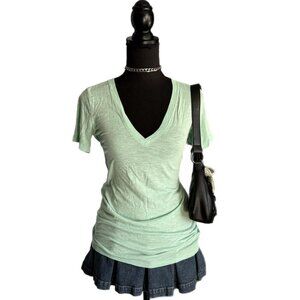 mint v neck fitted top
